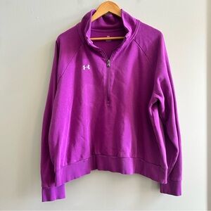 Under Armour Rival Half Zip Pullover Sweatshirt Women's 2XL Purple